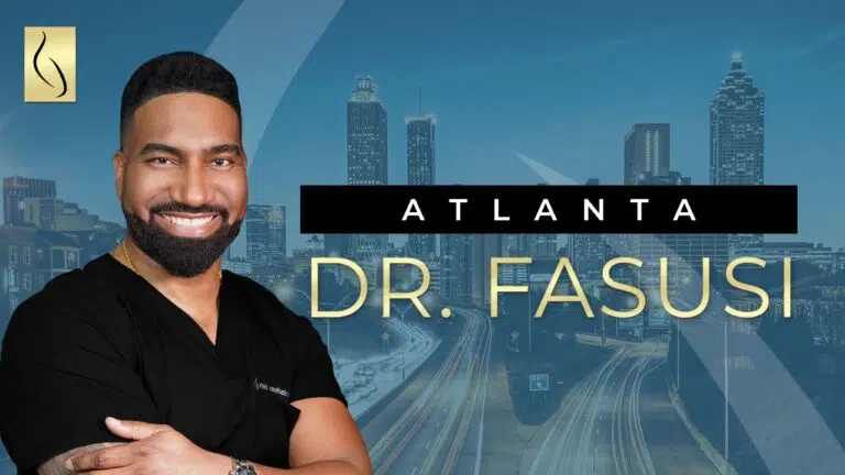 A YouTube video cover showing Sola Fasusi, MD, a plastic surgeon.