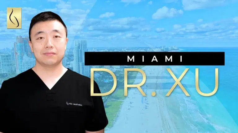 A YouTube video cover showing Xiaoti Xu, MD, a plastic surgeon.